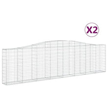 Arched Gabion Baskets 2 pcs 157.5"x11.8"x39.4"/47.2" Galvanized Iron White Black Other