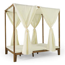 Christopher Knight Home Outdoor Chaise Lounge Teak and Cream