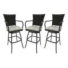 Set of 3 - Outdoor Indoor Extra Tall 34" Bar Stool - Erin on Black Frame