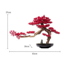 Artificial Bonsai Red Artificial Bonsai Pine Tree Welcome Pine Bonsai Ornament Ceramic Potted Plant Modern Luxury Office Living Room Corridor Decoration for Home Office