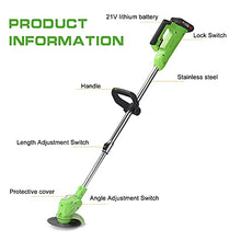 Electric Lawn Mower, 21V Portable Battery Electric Rotary Lawn Mower with U-Handle, Rechargeable Lightweight Telescopic Garden Weeding Tools, 1 Batter