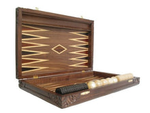 Neroulia Maple Backgammon Set Hand-Carved Eagle Cover Large 19" Brown