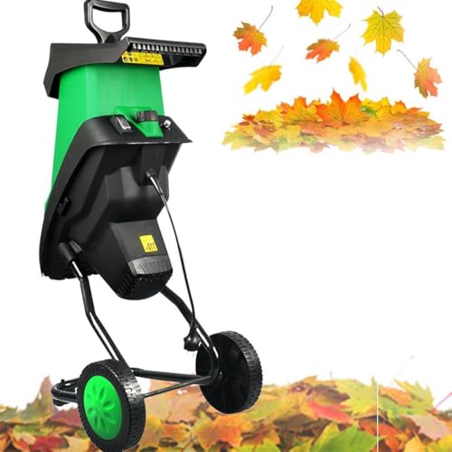 Electric Wood Chipper with Collecting Bag for Garden 50L Large Collector w/Wheels,Leaf Mulcher Shredder Wood Chipper and Shredder,90x40x34cm