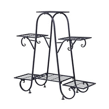 MIIKHI Plant Stand 6-Tier Plant Stand for Indoor and Outdoor Black Metal Flower Pot Shelf Multi-Tiered Plant Pot Holding Display Rack Flower Stand