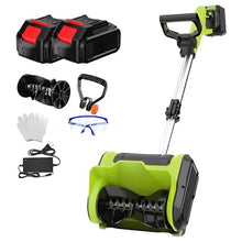 HYUIO Foldable Snow Blower, Snow Blower Cordless, Compactand and Lightweight, Snow Thrower with Double Safety Switch, for Driveway Winter Snow Removal(Two Batteries)