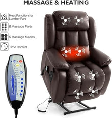 HTERWQEA Power Lift Recliner Chair with Massage and Heat for Elderly