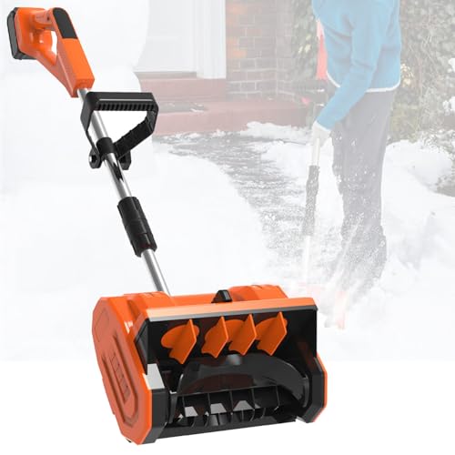 piudoiliy Electric Snow Blower, Cordless Handheld Snow Thrower, with Auxiliary Handle,for Home, Yard, Lawn, and Patio (1Battery)