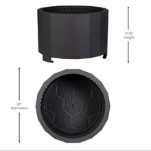 BizChair Commercial Grade 27 inch Smokeless Outdoor Firepit, Natural Wood Burning Portable Fire Pit with Waterproof Cover, Black