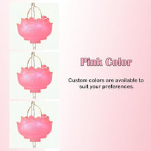 Innovz Colorful Resin Rain Catchers for Garden, Outdoor Lotus Rain Chain Cups 12 X 8 Cm, Fashion Function Replacement for Gutter Downspouts, 3 4 6 8.5 10 12 14 Ft(Pink,4.5m/14.7ft)