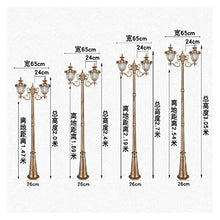 ALDEPO Courtyard Light 2-Light Post Light Waterproof Garden Lamp Traditional Victoria Retro Rustic Outdoor Street Light High Pole Lamp E27 Decorative Landscape Path Lighting for Villa Residential