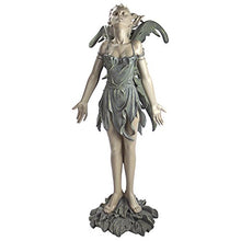 Design Toscano Facing the Wind Fairy Woman Outdoor Garden Statue, 12 inches wide, 27 inches tall, Cast Stone Resin, Two Tone Stone Finish