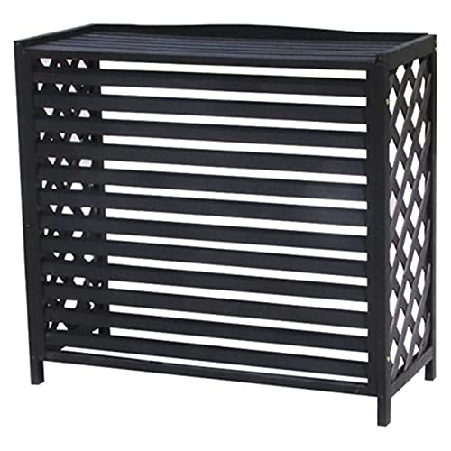 Plant Stand Corner Plant Stand/Flower Display Rack/Wooden Air Conditioner Cover , For Outdoor Garden Patio Balcony Deck(Black L 103X44X93Cm)