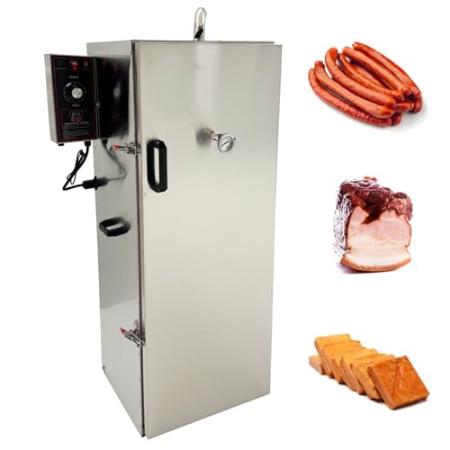 TECHTONGDA Commercial Meat Smoke Oven Electric BBQ Meat Smoker Stainless Steel Smoker Grill with 9 Detachable Racks & Side Wood Chip Loader Grill for Sausage, Dried Tofu, Pastrami 86-248℉ 110V