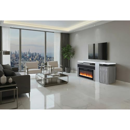 Global Furniture USA Zoro Grey 76" Entertainment Unit with Bluetooth Speaker
