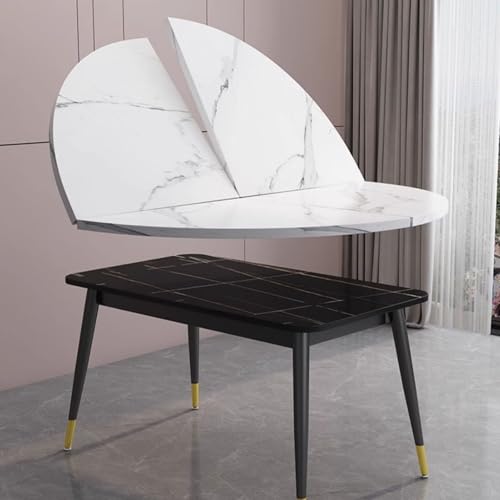 Innovz 100~200 Cm Circular Foldable Table Top, White Marble Event Table No Legs, Storable Portable Round Desk Top, Versatile Dining Room Table for Home Restaurant(170cm(67inch))