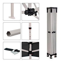 Vispronet 10x10 Pop Up Canopy Tent and 3 Side Walls – Commercial Grade Steel Frame with Water-Resistant Canopy Top and Sidewalls – Wheeled Canopy Bag and Stake Kit Included (Black)