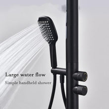 HUXUZYDY Free Standing Outdoor Shower Column with 3-Function Rotating Down-Flow Faucet for Backyard, Garden, Beach, Courtyard,Silver,Silver