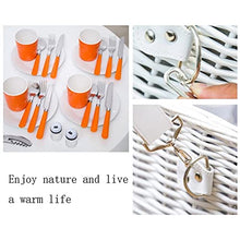 Storage Basket,Picnic Portable Rattan,Outdoor Western Food,Storage with Cutlery Hamper for Camping and Party
