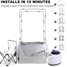 TT-YEL Double Large Steam Sauna Room with Steam Machine, Folding Chair and Remote Control, Family Full Body SPA Sauna Tent, Timer, 9-Speed Adjustment, Foldable Sauna Box,A Double