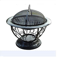 Fire Pit BBQ Grill Fire Bowl Outdoor Pit Deep Bonfire Wood Patio and Backyard Pit Fireplace