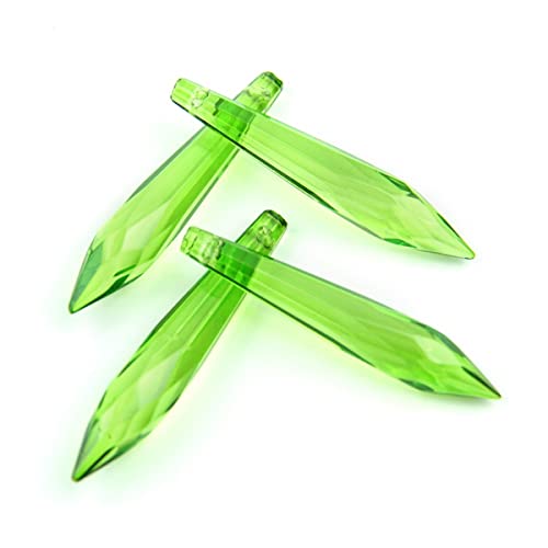 JUIYU Garden Suncatchers 38mm/63mm/76mm K9 Crystal Chandelier Pendants Prisms for Decoration Handmade Pendant Necklaces (Color : 76mm, Size : 200pcs)