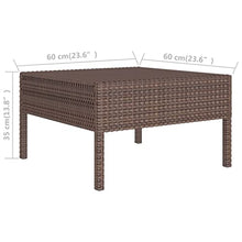 HGKMBRY Modern Garden Lounge Set in Brown and Cream White with Washable Cushion Covers and Durable PE Rattan Outdoor Furniture for 9-Piece Patio Seating