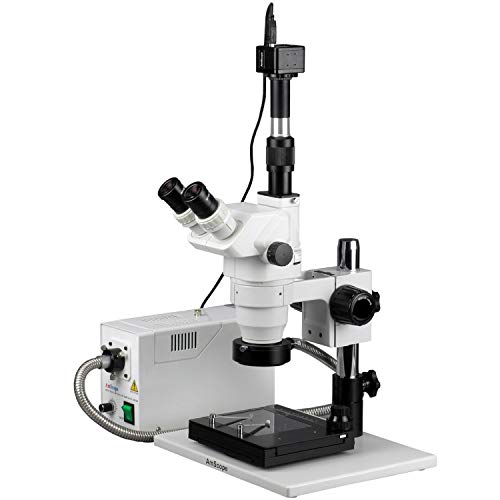 AmScope Digital Trinocular Stereo Zoom Microscope with 5MP Camera White