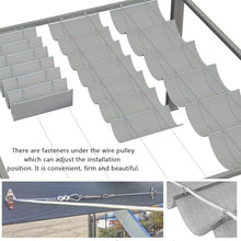 U Shape Wave Sail Awning, Retractable Canopy for Patio & Deck,