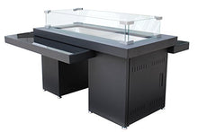 Hiland GSF-RFP 50,000 BTU Two Tier High Output Propane Fire Pit w/Table, Large, Black