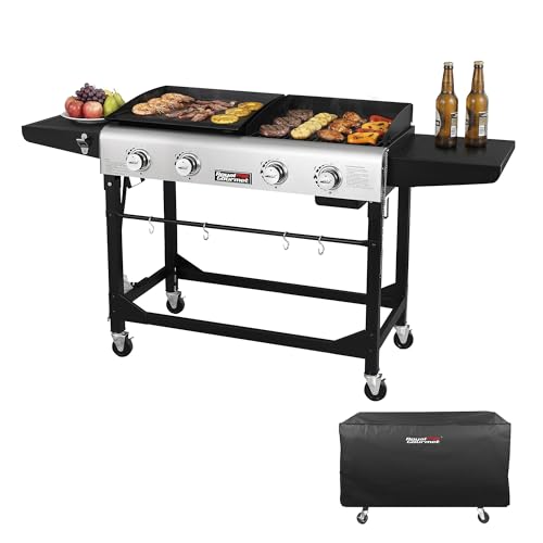 Royal Gourmet GD401C 4-Burner Gas Grill and Griddle Combo with Cover