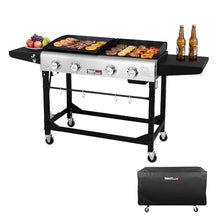 Royal Gourmet GD401C 4-Burner Gas Grill and Griddle Combo with Cover