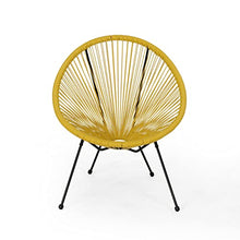 Christopher Knight Home Outdoor Hammock Weave Chair with Steel Frame (Set of 4) - Yellow and Black Finish