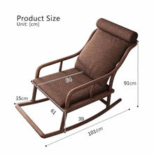 ERoomQ Rocking Chair Walnut Wood Rocker Outdoot & Indoor, High Back Padded Seat Rocking Armchair with Backrest and Cushion for Garden, Patio, Backyard, Bedroom
