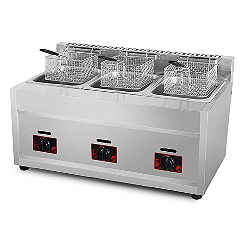 Commercial Gas Fryer, Stainless Steel High Capacity Professional Outdoor Cooker For Fry 鈥婻Estaurants Supermarkets Fast Food Stands