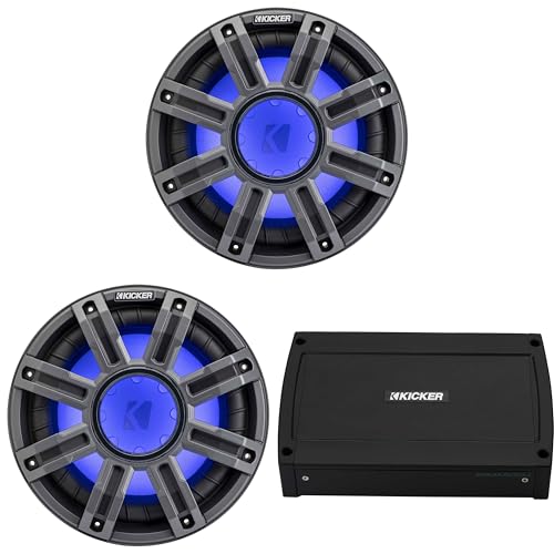 KICKER 10-Inch Premium Marine Subwoofer & 4-Channel Amplifier Bundle