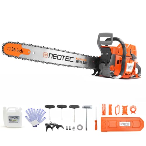 NEO-TEC NH895 94cc Gas Chainsaw 36Inch 2-Stroke Gas Powered Chain Saw All Parts Compatible with Husqvarna 394 395 394XP 395XP Professional Motosierra De Gasolina for Heavy Duty Tree Cutting Clearing