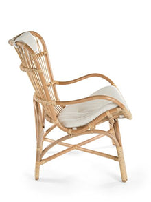 KOUBOO Rattan Loop Lounge Chair with Seat and Head Cushion, Natural Color, Large,