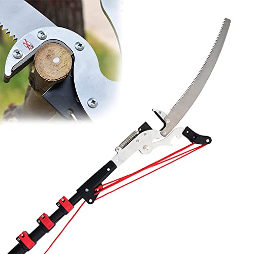 Telescopic Tree Pruner Foot Pole, Pruning Shears Garden Saw for Pruning and Trimming Branches and Leaves No ladder required-18FT