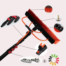LMMIAMZ Window Cleaning Brush with Hose-Fed Telescopic Pole, Multi-Purpose Cleaning Tool for Solar Panels, Pool Walls, Tiles, and High Windows (55cm Brush Head 10M/33FT)