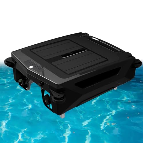 SDdPulse Solar Powered Automatic Robotic Pool Skimmer Cleaner,Cordless Cleaner with Smart Obstacle Avoidance,Solar Pool Cleaner Dual Mode,5000mah Battery, 4.1l Capacity