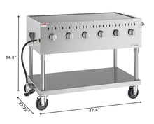 48 in. Commercial Mobile Outdoor Grill Stainless Steel, ETL Listed in Stainless-Steel (KM-CGM-48)