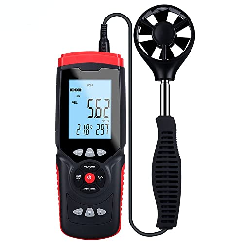 XARONF Anemometer Measures Wind Speed Wind Flow Wind Temperature Air Flow Velocity Meter with Backlight MAX MIN AVG
