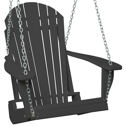 Furniture Barn USA Poly Adirondack Swing Chair, Gray