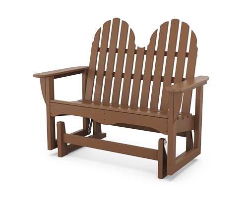 POLYWOOD Adirondack 48-Inch Glider, Teak
