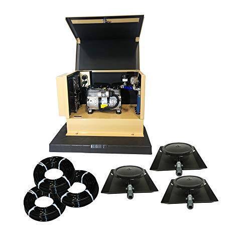 Outdoor Water Solutions AerMaster Pro 6 Electric Pond Aerator – 4.3 CFM, Model Number EAU0190 – 1/2 HP Rocking Piston Compressor – Aerates Ponds Up to 2.5 Acres and 40 Ft Deep