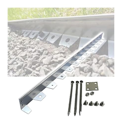 XIYYANUS Steel Lawn Edging, 304 Steel Edging Sizes Dig Anchors(Silver-5pcs,100x5x10cm)
