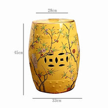 MaikOn Decorative Garden stools, Flower and Bird Ceramic Drum Stool，Garden Decorative Stool, Suitable for Garden, Patio, Lawn,Home Indoor & Outdoor