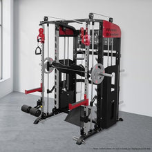 Fitness Dreamer Home Gym Smith Machine for Upper Body Strength Training Equipment and Leg Developer Red