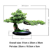 Fake Plants Bonsai Realistic Fake Plant Decoration Artificial Juniper Bonsai Tree with Pony Figurine 19 Inch -20 Inch Tall with Pot for Decoration, Desktop Display, Zen Garden Decor Artificial Plants