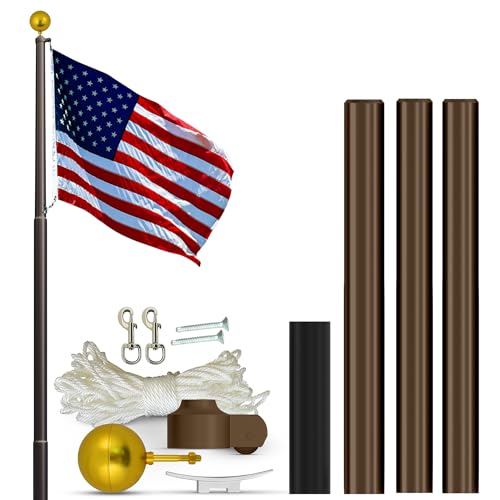 Super Tough 20ft Heavy Duty USA-Made Bronze Anodized Aluminum Flagpole